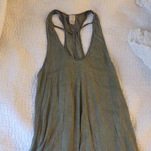 Free people green t-neck tank top